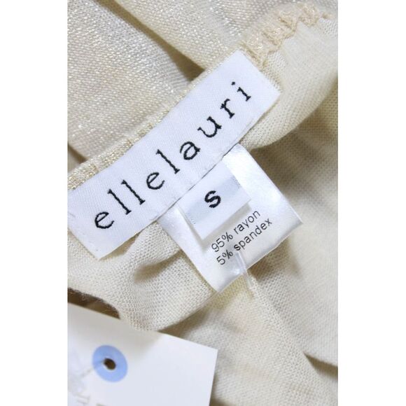 Ellelauri Womens Scoop neck Ruffle Trim Metallic Sundress Gold Size S - Picture 6 of 10